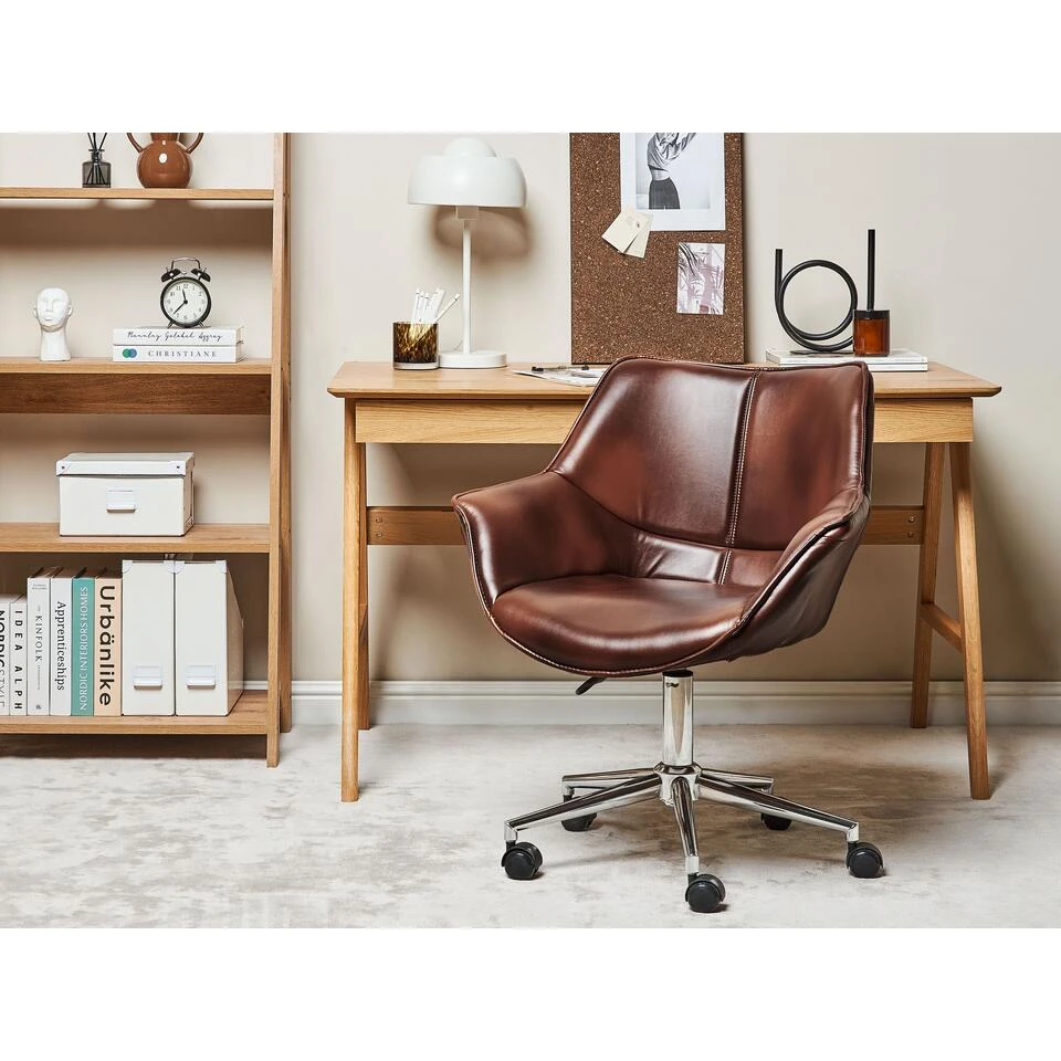 Beliani Bureaustoel NEWDALE - Bruin Kunstleer Beliani Bureaustoel NEWDALE - Bruin Kunstleer -Beliani 93629084f64444a197c29c279d7ddc4e