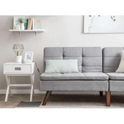 Beliani Driezitsbank - RONNE Grijs Polyester -Beliani 9d27cb4c933e423f9a24bdfc0941fe7b