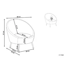 Beliani Fauteuil LANGA - Grijs Fluweel -Beliani 9e5b1eacf2f74f0da881234d065c0d35