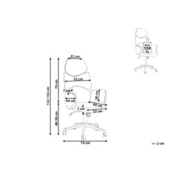 Beliani Bureaustoel SPLENDID - Grijs Polyester -Beliani 9f4afc6eca3f4baeb1bbc52fa14ffbfc