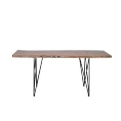 Beliani Eettafel MUMBAI - Donkere Houtkleur Acaciahout -Beliani a01792e62e22461cb4311b2e383e3424
