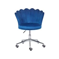 Beliani Bureaustoel MONTICELLO - Blauw Fluweel -Beliani aaf5cc35e2dc49289ab1ac2362284a03