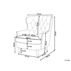 Beliani Fauteuil VIBORG - Grijs Polyester -Beliani ab4df196310044ba9aca4f6d2282fb37
