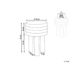 Beliani Bijzettafel KIKIWA - Wit Aluminium -Beliani b362790193ba49d08d5374e8923d76bd
