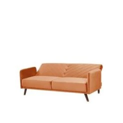 Beliani Driezitsbank - SENJA Oranje Fluweel -Beliani b4dde5cc15034f9ab07f446bb26d9150