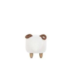 Beliani Hocker LAMB - Wit Polyester -Beliani b739de92b8b74cd2a7371b971ea16fe7