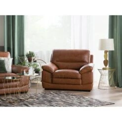 Beliani Fauteuil HORTEN - Bruin Kunstleer -Beliani bde5ed49b1f948948fe9b7bad6dd20e1