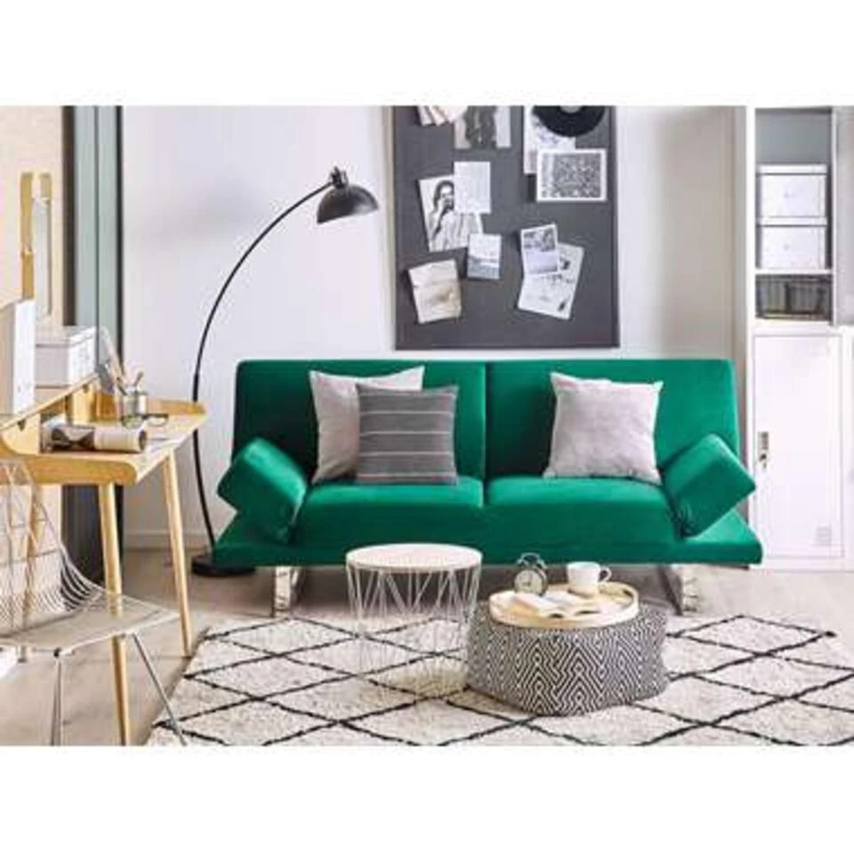 Beliani Slaapbank - YORK Groen Fluweel Beliani Slaapbank - YORK Groen Fluweel -Beliani bff13a4003994228aeb57b1697e3197c