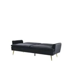 Beliani Slaapbank - VETTRE Zwart Fluweel -Beliani c1a71245855e4749896a182367b31404