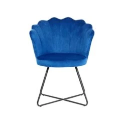 Beliani Fauteuil LOVELOCK - Blauw Fluweel -Beliani c3c8525aee464f618e06042caacf5466