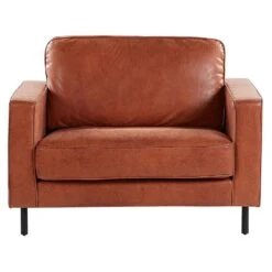 Beliani Fauteuil SAVALEN - Bruin Kunstleer -Beliani c9717262b1054eda98d537778b777a70