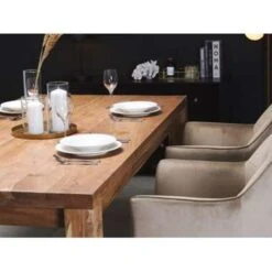 Beliani Eettafel TESA - Lichte Houtkleur Acaciahout -Beliani c9b4ec3271fe4ae5a221eee66ea88958