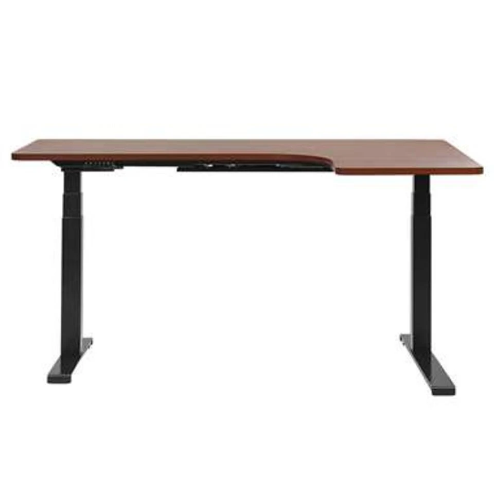 Beliani Verstelbaar Bureau DESTIN - Donkere Houtkleur Spaanplaat Beliani Verstelbaar Bureau DESTIN - Donkere Houtkleur Spaanplaat -Beliani cbd9d25438e14eae879a63ae5426e515