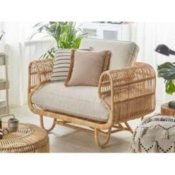 Beliani Fauteuil DOLCEDO - Beige Rotan -Beliani cc2506bf45d148dda91d7d5719514734