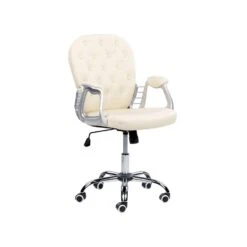 Beliani Bureaustoel PRINCESS - Beige Kunstleer -Beliani cfaaab7aced74d10bed92bb825982ce9