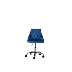 Beliani Bureaustoel PARRISH - Blauw Fluweel -Beliani d1b1110eda4249a589bd38abe1292833