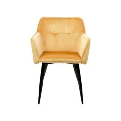 Beliani Eetkamerstoel JASMIN - Geel Fluweel -Beliani d2221d54d571463aba83e274a7db79c7