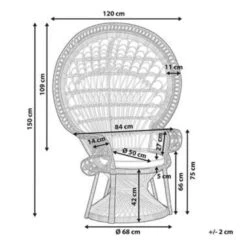 Beliani Fauteuil EMMANUELLE - Beige Rotan -Beliani d8f034c9935c4d75bb49ed944991e2db