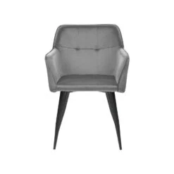 Beliani Eetkamerstoel JASMIN - Grijs Fluweel -Beliani d9e6d10dd69b4fa2ab8b06ba30438b5d