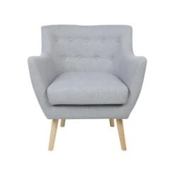 Beliani Fauteuil DRAMMEN - Grijs Polyester -Beliani da4354b780e0453482dd455d47774b2a