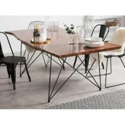 Beliani Eettafel MUMBAI - Donkere Houtkleur Acaciahout -Beliani da87b081ef0e40859e71d0e2efccdf04