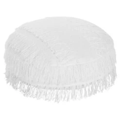 Beliani Poef OULAD - Wit Katoen -Beliani db99bf95995843fa91a08e9b4ce6a5c9