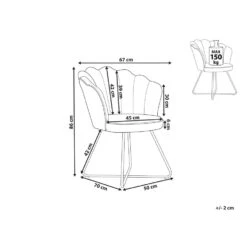 Beliani Fauteuil LOVELOCK - Blauw Fluweel -Beliani e13dc2e141f4407a9a8b47e95c047433