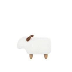 Beliani Hocker LAMB - Wit Polyester -Beliani e20577bfec0e41f0a479f4d3603f4d4d