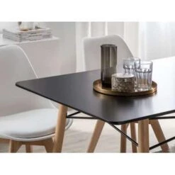 Beliani Eettafel BIONDI - Zwart Mdf -Beliani e375505c6d3d46f088958ed87d9be178