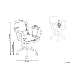Beliani Bureaustoel ALGERITA - Zwart/Wit Fluweel -Beliani eb58f1caef7d4e8f8f875bc0714dcbb4