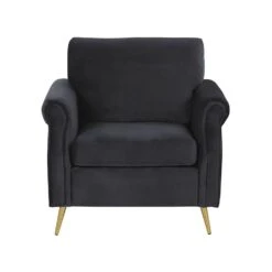 Beliani Fauteuil VIETAS - Zwart Fluweel 4 Beliani Fauteuil VIETAS - Zwart Fluweel -Beliani eb9184e0e7dd4d94923a68580fcb4529