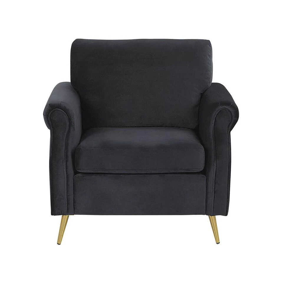 Beliani Fauteuil VIETAS - Zwart Fluweel Beliani Fauteuil VIETAS - Zwart Fluweel -Beliani eb9184e0e7dd4d94923a68580fcb4529