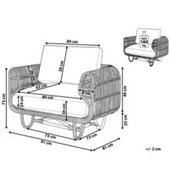 Beliani Fauteuil DOLCEDO - Beige Rotan -Beliani f1b2f54a89984f9584f824496bd6b461