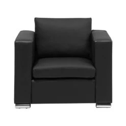 Beliani Fauteuil HELSINKI - Zwart Leer -Beliani f5a2b002574a4443b15e1163e24b8a36