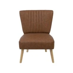 Beliani Fauteuil VAASA - Bruin Kunstleer 5 Beliani Fauteuil VAASA - Bruin Kunstleer -Beliani f9a1d5684173460ca9f1a7804c46ad0c
