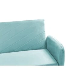 Beliani Driezitsbank - SENJA Blauw Fluweel -Beliani fa9d99b3b88144f48f90fbdccb1b9263